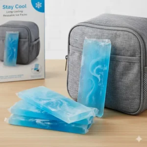 Slim, long-lasting reusable ice packs for keeping food fresh in your lunch bag.