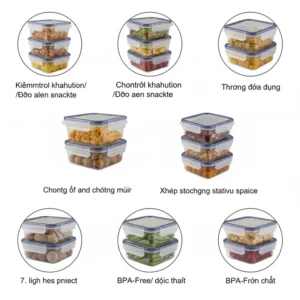 A healthy portion of berries and nuts packed into a clear 1 cup glass storage containers for an on-the-go snack.