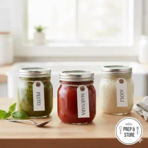Small glass mason jars representing one of the 7 best 1 cup food containers options.