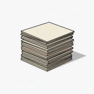 Multiple empty and clean 2 compartment glass meal prep containers neatly stacked on a shelf, demonstrating their space-saving design.