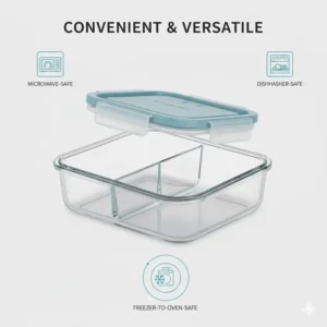 Heating up a meal in 3 compartment reusable food storage containers inside a microwave safely.