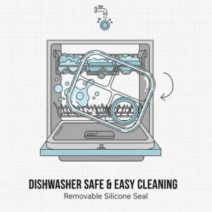 The dishwasher-safe components and easy-to-clean design of the 3 compartment lunch box glass.