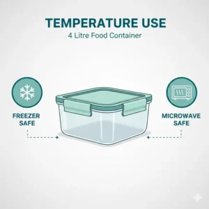 Icon showing that the 4 litre food container is safe for both microwave and freezer use.