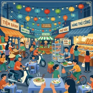 Close-up of Thanh Hoa local specialties featuring a hot bowl of beef noodle soup.