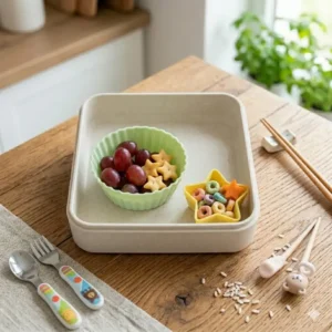 Perfectly portioned snacks for kids served in small, colorful bento box silicone cups.